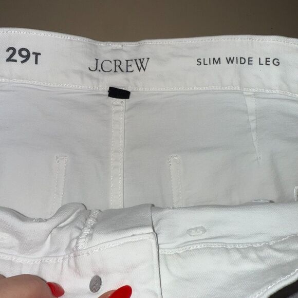 J. Crew Sailor Slim Wide Leg Jean - White 29T - Picture 8 of 10